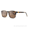 Quadratische trendige Sonnenbrille Vintage Acetat -Schräg -Sonnenbrille